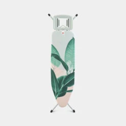 Brabantia Strijkplank B, 124x38 Cm Tropical Leaves Met Solide Strijkijzerhouder - Mint