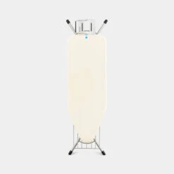 Brabantia Strijkplank C, 124x45 Cm Ecru Met Rvs Strijkijzerhouder En Linnenrek - Brilliant Silver