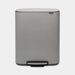 Brabantia Bo Pedaalemmer 60 Liter Met Kunststof Binnenemmer - Mineral Concrete Grey