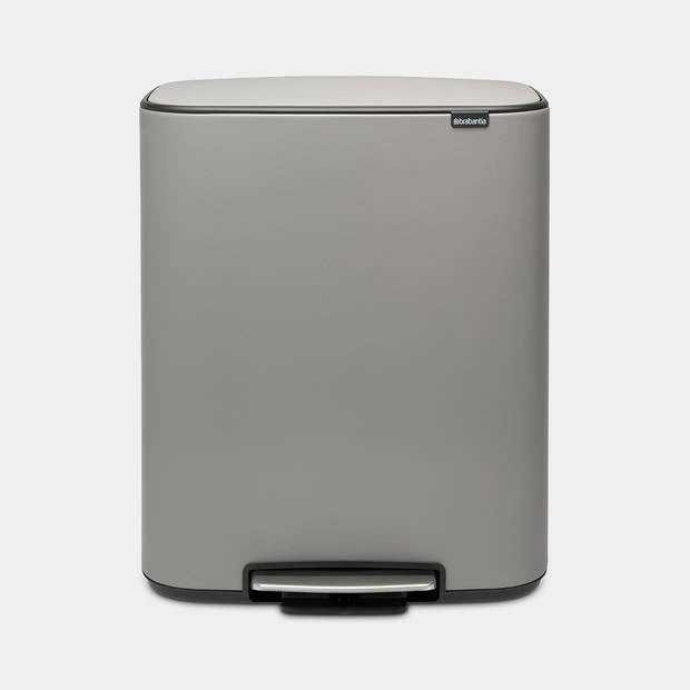 Brabantia Bo Pedaalemmer 60 Liter Met Kunststof Binnenemmer - Mineral Concrete Grey 3 Brabantia Bo Pedaalemmer 60 Liter Met Kunststof Binnenemmer - Mineral Concrete Grey