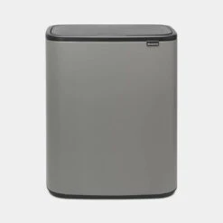 Brabantia Bo Touch Bin Afvalemmer 2 X 30 Liter Met 2 Kunststof Binnenemmers - Mineral Concrete Grey