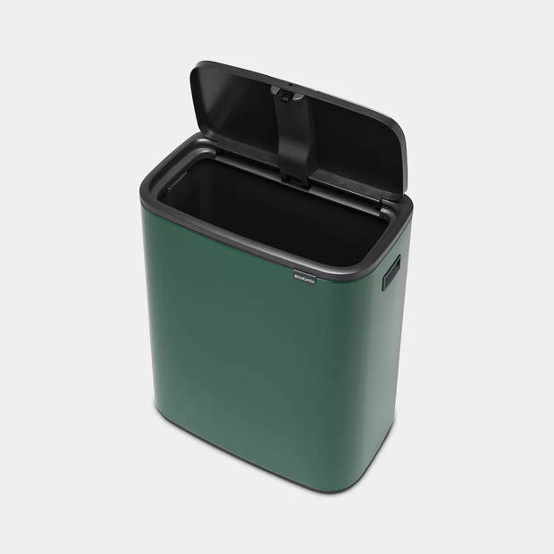 Brabantia Bo Touch Bin Afvalemmer 60 Liter Met Kunststof Binnenemmer - Pine Green 4 Brabantia Bo Touch Bin Afvalemmer 60 Liter Met Kunststof Binnenemmer - Pine Green - Afbeelding 2