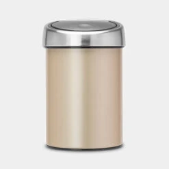 Brabantia Touch Bin Wandafvalemmer 3 Liter Met Kunststof Binnenemmer - Champagne / Matt Steel