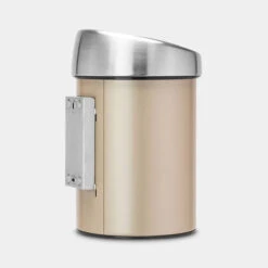 Brabantia Touch Bin Wandafvalemmer 3 Liter Met Kunststof Binnenemmer - Champagne / Matt Steel 9 Brabantia Touch Bin Wandafvalemmer 3 Liter Met Kunststof Binnenemmer - Champagne / Matt Steel -Brabantia 3251610 68606935