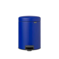 Brabantia NewIcon Pedaalemmer 5 Liter Met Kunststof Binnenemmer - Mineral Powerful Blue