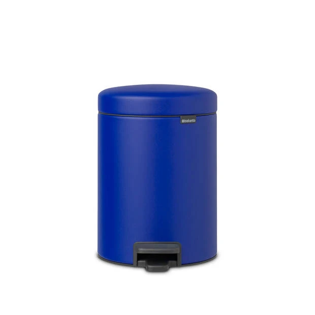 Brabantia NewIcon Pedaalemmer 5 Liter Met Kunststof Binnenemmer - Mineral Powerful Blue 3 Brabantia NewIcon Pedaalemmer 5 Liter Met Kunststof Binnenemmer - Mineral Powerful Blue