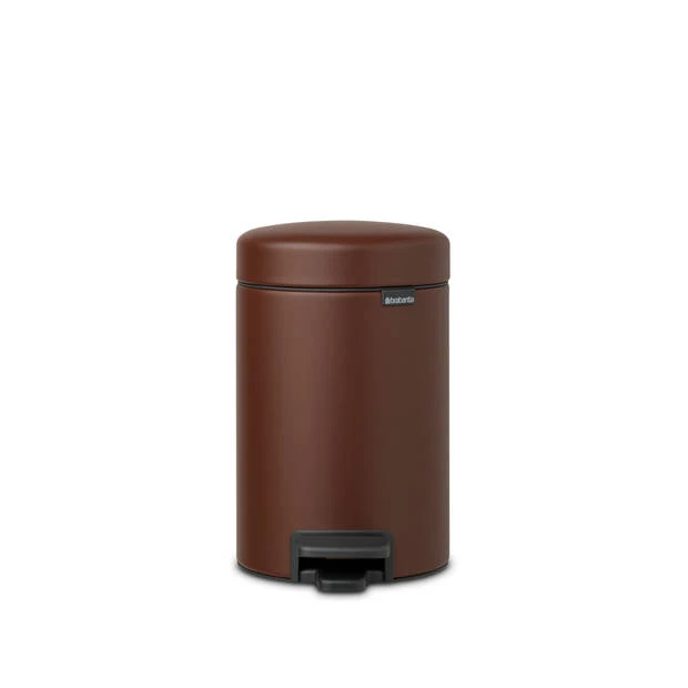 Brabantia NewIcon Pedaalemmer 3 Liter Met Kunststof Binnenemmer - Mineral Cosy Brown 3 Brabantia NewIcon Pedaalemmer 3 Liter Met Kunststof Binnenemmer - Mineral Cosy Brown