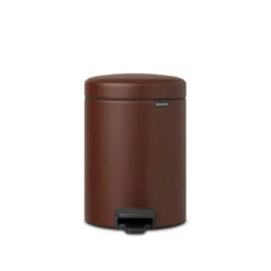 Brabantia NewIcon Pedaalemmer 5 Liter Met Kunststof Binnenemmer - Mineral Cosy Brown