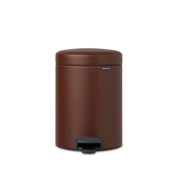 Brabantia NewIcon Pedaalemmer 5 Liter Met Kunststof Binnenemmer - Mineral Cosy Brown 3 Brabantia NewIcon Pedaalemmer 5 Liter Met Kunststof Binnenemmer - Mineral Cosy Brown