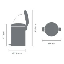 Brabantia NewIcon Pedaalemmer 12 Liter Met Kunststof Binnenemmer - Mineral Powerful Blue -Brabantia 3729883 8b62e623