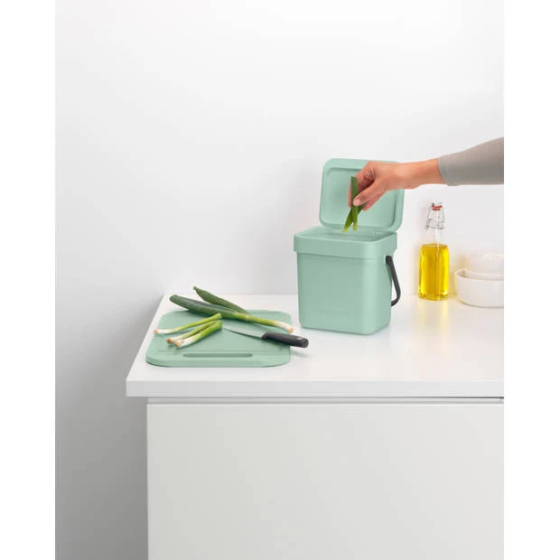 Brabantia Sort & Go Afvalbakje 3 Liter - Jade Green 7 Brabantia Sort & Go Afvalbakje 3 Liter - Jade Green - Afbeelding 5