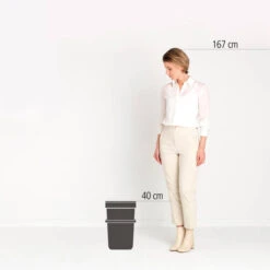 Brabantia Sort & Go Afvalemmer 25 Liter - Light Grey -Brabantia 3729921 c3883068