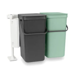 Brabantia Sort & Go Inbouwemmer 2 X 16 Liter - Jade Green En Dark Grey -Brabantia 3729922 867357f5