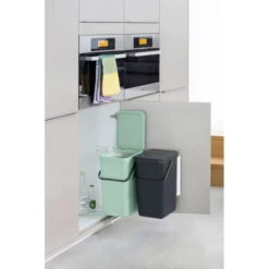 Brabantia Sort & Go Inbouwemmer 2 X 16 Liter - Jade Green En Dark Grey -Brabantia 3729922 a027416d