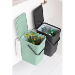 Brabantia Sort & Go Inbouwemmer 2 X 16 Liter - Jade Green En Dark Grey -Brabantia 3729922 b8642eb8