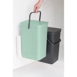 Brabantia Sort & Go Inbouwemmer 2 X 16 Liter - Jade Green En Dark Grey -Brabantia 3729922 ba0cc8be