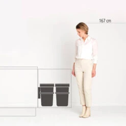 Brabantia Sort & Go Inbouwemmer 2 X 16 Liter - Jade Green En Dark Grey -Brabantia 3729922 e29beed4