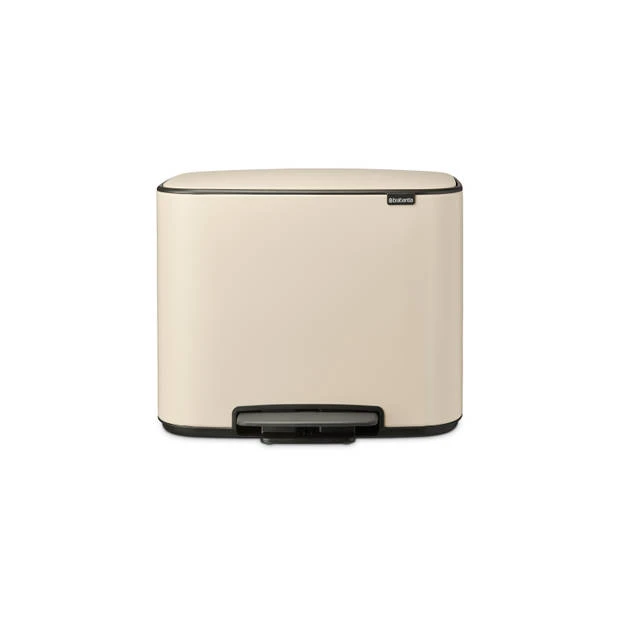 Brabantia Bo Pedaalemmer 3 X 11 Liter Met 3 Kunststof Binnenemmers - Soft Beige 3 Brabantia Bo Pedaalemmer 3 X 11 Liter Met 3 Kunststof Binnenemmers - Soft Beige
